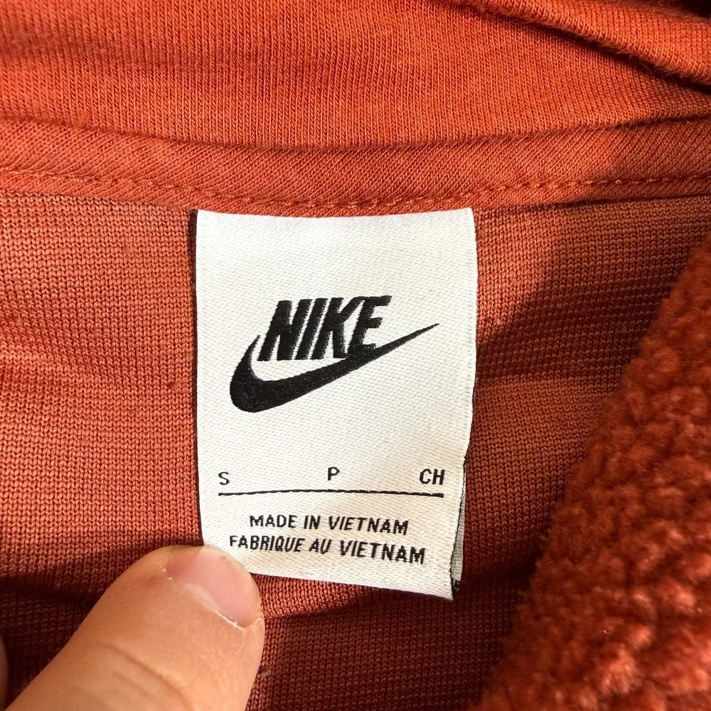 Nike Sportswear Plush Women's‎ Oversized Pullover Hoodie Small Orange Soft